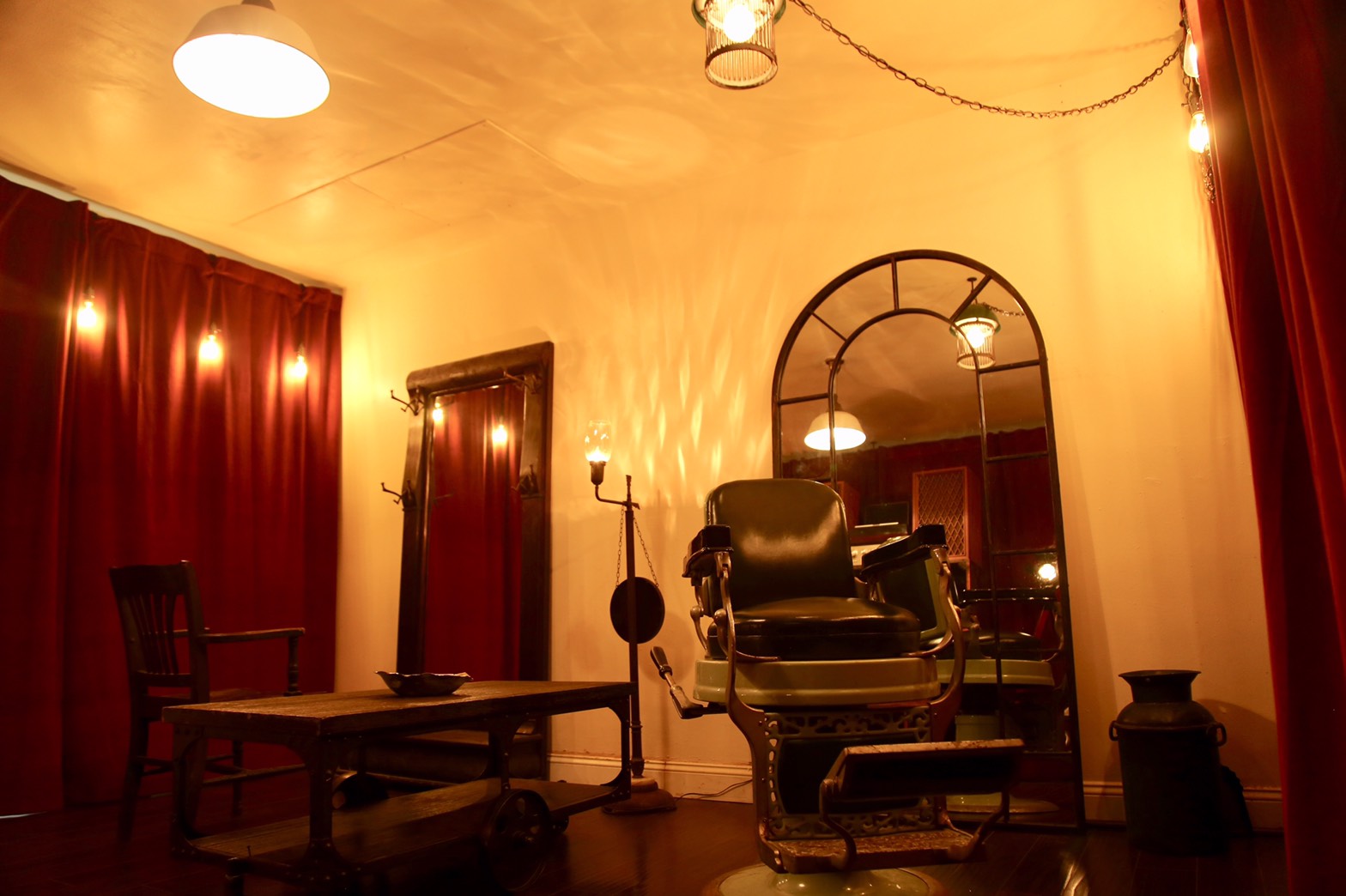 The downstairs of the salon